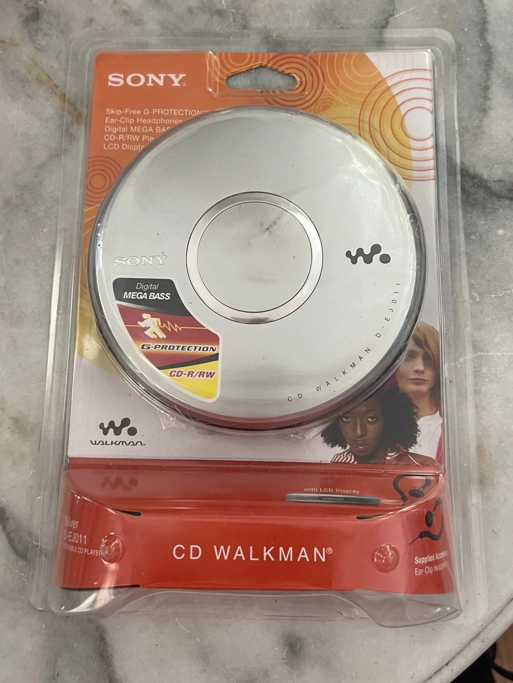 Sony CD Walkman D-EJ011 Silver Portable CD Player G-Protection Mega Bass
